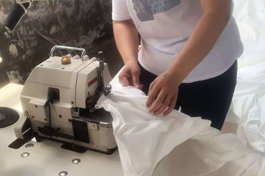 Pengeluaran pencelupan-kawasan kepala jahit kain kelabu